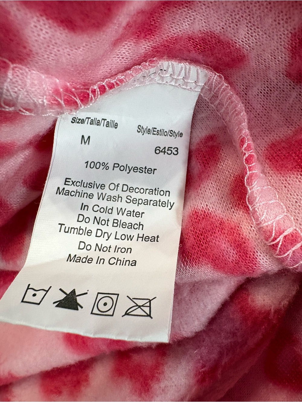 Pink Heart Print Fleece Onesie Pajama with Hood - Picture 5 of 6